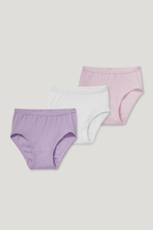 Ropa Interior C&A Multipack Of 3 Briefs Organic Algodon Rosas | PWHIUB-906