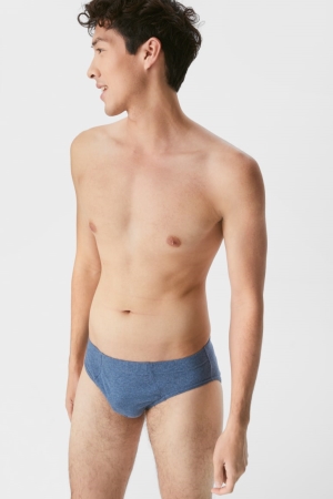 Ropa Interior C&A Multipack Of 3 Briefs Organic Algodon Azules Oscuro | XTLMCD-215