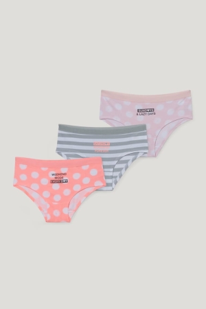 Ropa Interior C&A Multipack Of 3 Hipster Briefs Organic Algodon Blancas Rosas | GXUIAP-502