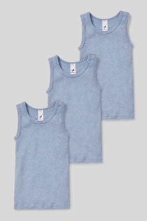 Ropa Interior C&A Multipack Of 3 Vest Organic Algodon Azules | WHJNYG-053