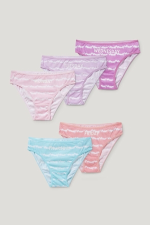 Ropa Interior C&A Multipack Of 5 Briefs Organic Algodon Rosas | RDWBZH-617