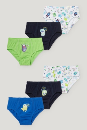 Ropa Interior C&A Multipack Of 6 Briefs Organic Algodon Azules | FLJSVC-615