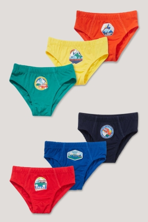 Ropa Interior C&A Multipack Of 6 Briefs Organic Algodon Rojas Azules | JTDXQE-725