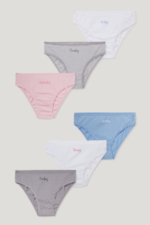 Ropa Interior C&A Multipack Of 6 Briefs Organic Algodon Blancas Rosas | ZICPEA-587