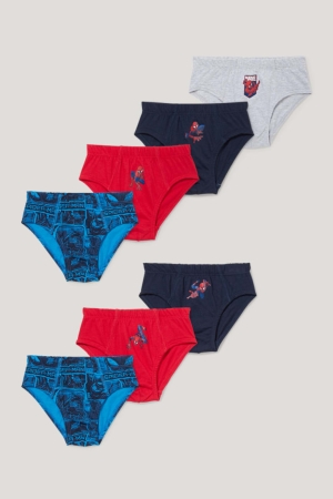 Ropa Interior C&A Multipack Of 7 Spider-man Briefs Organic Algodon Rojas | INQFKL-459