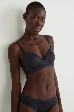 Ropa Interior C&A Non-wired Bra Acolchado Negras | JRKAZN-405