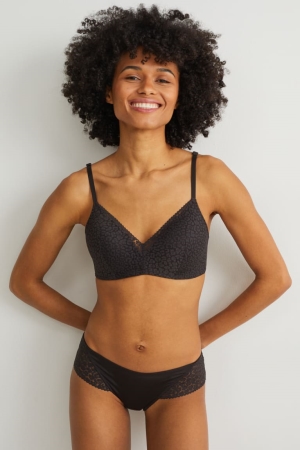 Ropa Interior C&A Non-wired Bra Acolchado Negras | UNDBOW-725