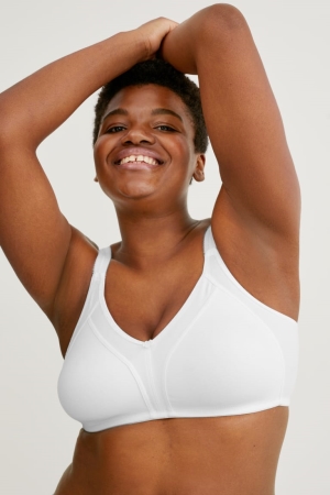 Ropa Interior C&A Non-wired Minimiser Bra Organic Algodon Blancas | XRFTED-924