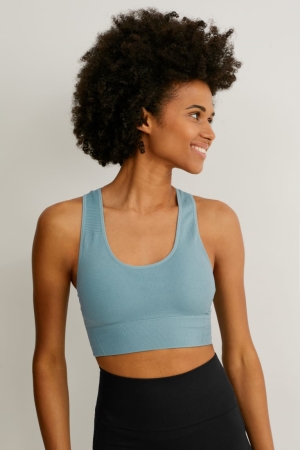 Ropa Interior C&A Sports Bra Yoga One Size Fits More Turquesa | CPDTJG-052