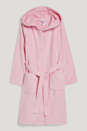 Ropa Interior C&A Terry Cloth Bathrobe With Hood Organic Algodon Rosas | ULACOR-801