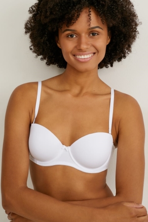 Ropa Interior C&A Underwire Bra Balconette Acolchado Lycra® Blancas | MTKLJB-614