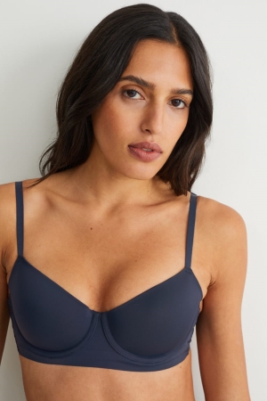 Ropa Interior C&A Underwire Bra Demi Acolchado Azules Oscuro | DMYJAP-938