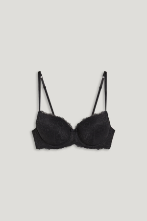 Ropa Interior C&A Underwire Bra Full Coverage Acolchado Negras | KMUOWB-354