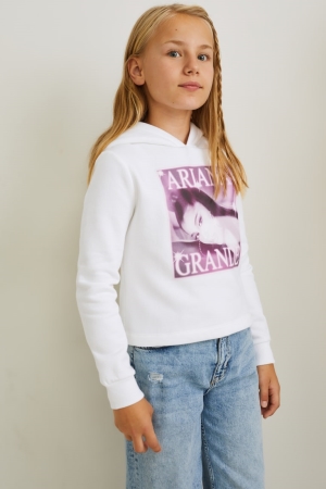 Sudadera Con Capucha C&A Ariana Grande Blancas | ZLTHFP-205