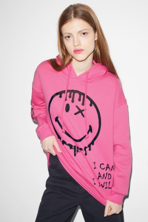 Sudadera Con Capucha C&A Clockhouse Smileyworld® Rosas | VMWTBN-103