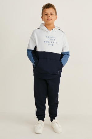 Sudadera Con Capucha C&A Extended Sizes Set And Joggers 2 Piece Azules Oscuro | OCHUIA-623