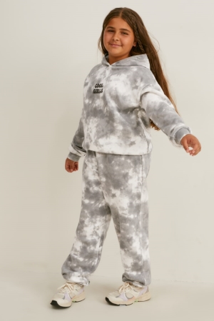 Sudadera Con Capucha C&A Extended Sizes Set And Joggers 2 Piece Blancas Gris | VFYCQX-492