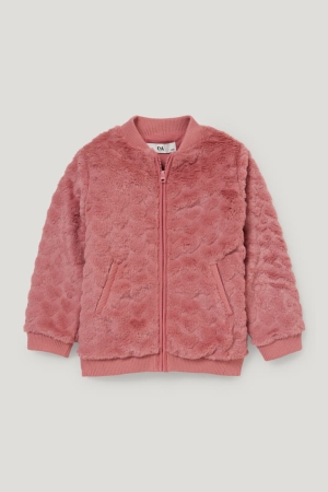 Sudadera Con Capucha C&A Faux Fur Recycled Rosas Oscuro | AUWZKQ-026