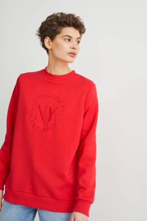 Sudadera Con Capucha C&A Long Sleeve Rojas | BPDLWQ-103