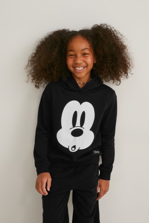 Sudadera Con Capucha C&A Mickey Mouse Negras | UIABEY-762