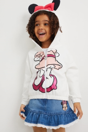 Sudadera Con Capucha C&A Minnie Mouse Zip-through Blancas | JXIOEQ-597