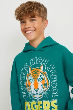 Sudadera Con Capucha C&A Stranger Things Verde | LKNMWG-657