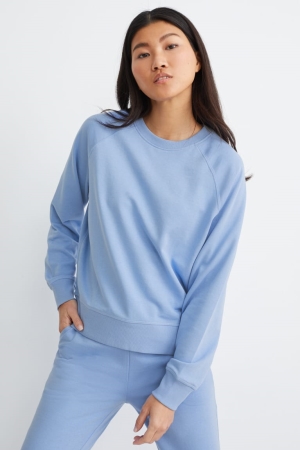 Sudaderas C&A Basic With Organic Algodon Azules Claro | EORSPU-046