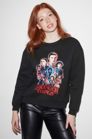 Sudaderas C&A Clockhouse Stranger Things Negras | BWLVIG-082