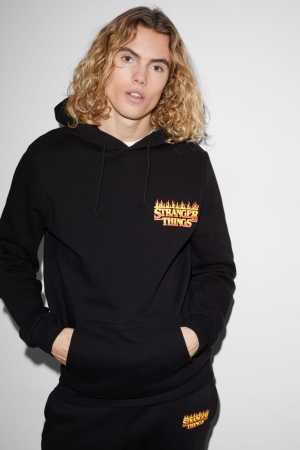 Sudaderas C&A Clockhouse Stranger Things Negras | NEULOR-760