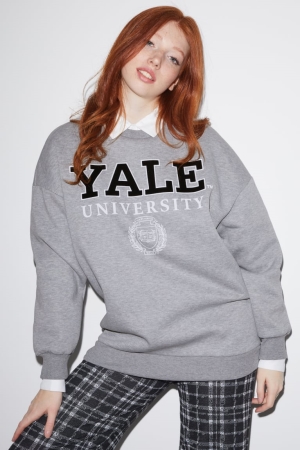 Sudaderas C&A Clockhouse Yale University Gris Claro | SGQHJT-698