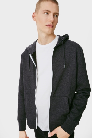 Sudaderas C&A Clockhouse Zip-through With Hood Gris | QGOUCL-183