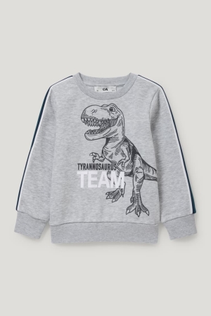 Sudaderas C&A Dinosaur Gris Claro | IXEDWO-521