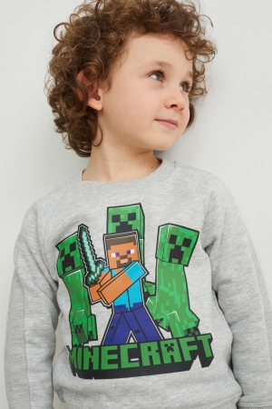 Sudaderas C&A Minecraft Gris Claro | ZILTHC-743