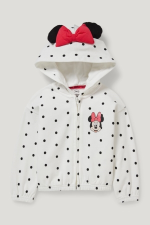 Sudaderas C&A Minnie Mouse Zip-through With Hood Polka Dot Blancas | TUXWOA-620