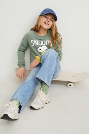 Sudaderas C&A Peanuts Set And 2 Piece Verde Claro | WLUKBA-380