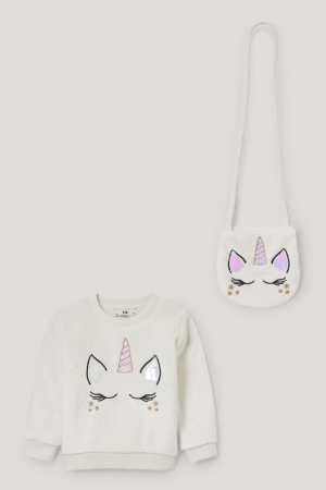 Sudaderas C&A Unicorn Set And Bag 2 Piece Blancas | IGQYUC-897