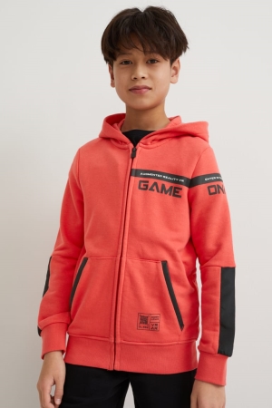 Sudaderas C&A Zip-through Augmented Reality Motif Rojas | RLBDTC-892