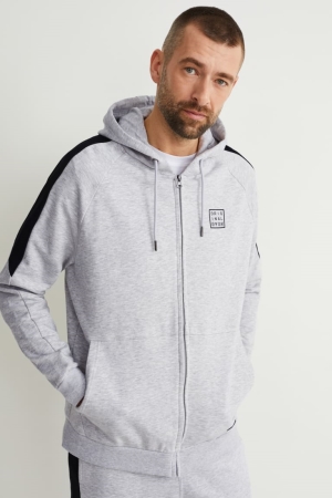 Sudaderas C&A Zip-through With Hood Gris Claro | RCIAWP-750