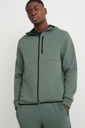 Sudaderas C&A Zip-through With Hood Verde | LSOBZJ-096