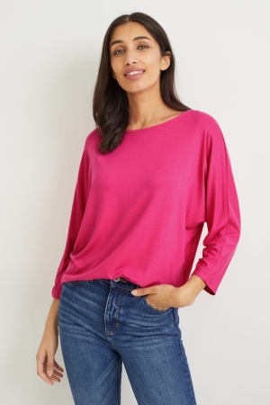 Tops C&A Basic Long Sleeve With Lenzing™ Ecovero™ Rosas | UKIBPY-796