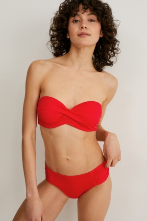 Trajes De Baño C&A Bikini Bottoms Mid Rise Rojas | WOXSNY-830