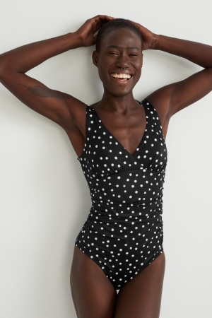 Trajes De Baño C&A Swimsuit Acolchado Polka Dot Negras | LJDUOH-450