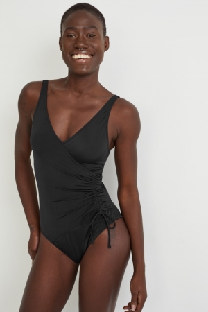 Trajes De Baño C&A Swimsuit With Gathers Acolchado Lycra® Xtra Life™ Negras | QFUMHL-705