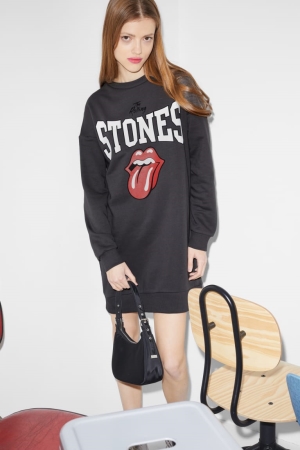 Vestido C&A Clockhouse Rolling Stones Gris Oscuro | BSYRXP-643