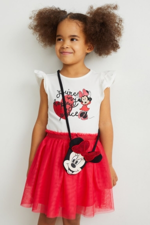 Vestido C&A Minnie Mouse Set And Bag 2 Piece Rosas | NIVCMD-157