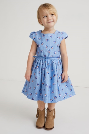 Vestido C&A With Belt Floral Azules Claro | KYPFJI-742