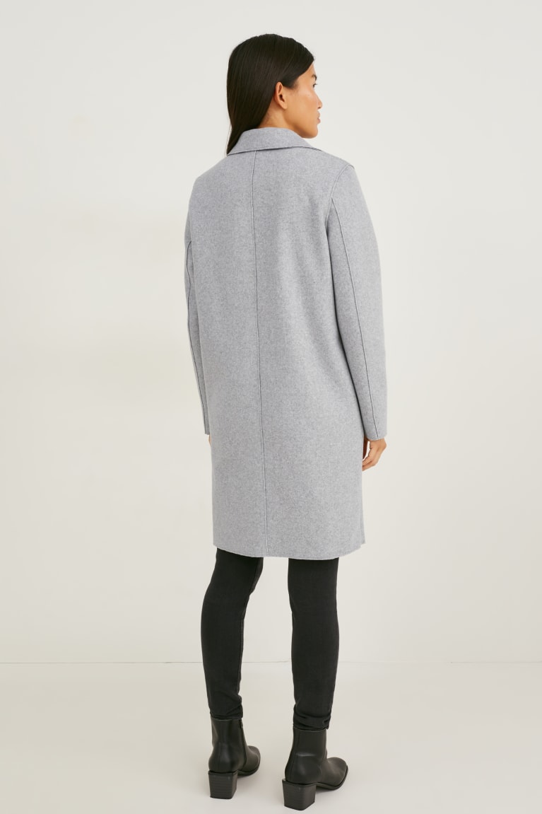 Abrigos C&A Coat Gris Claro | COMPBV-162