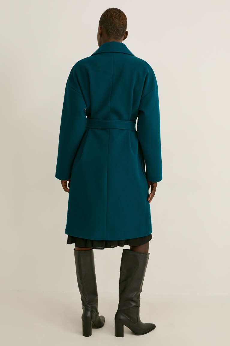 Abrigos C&A Coat Verde Oscuro | ERSBDJ-279