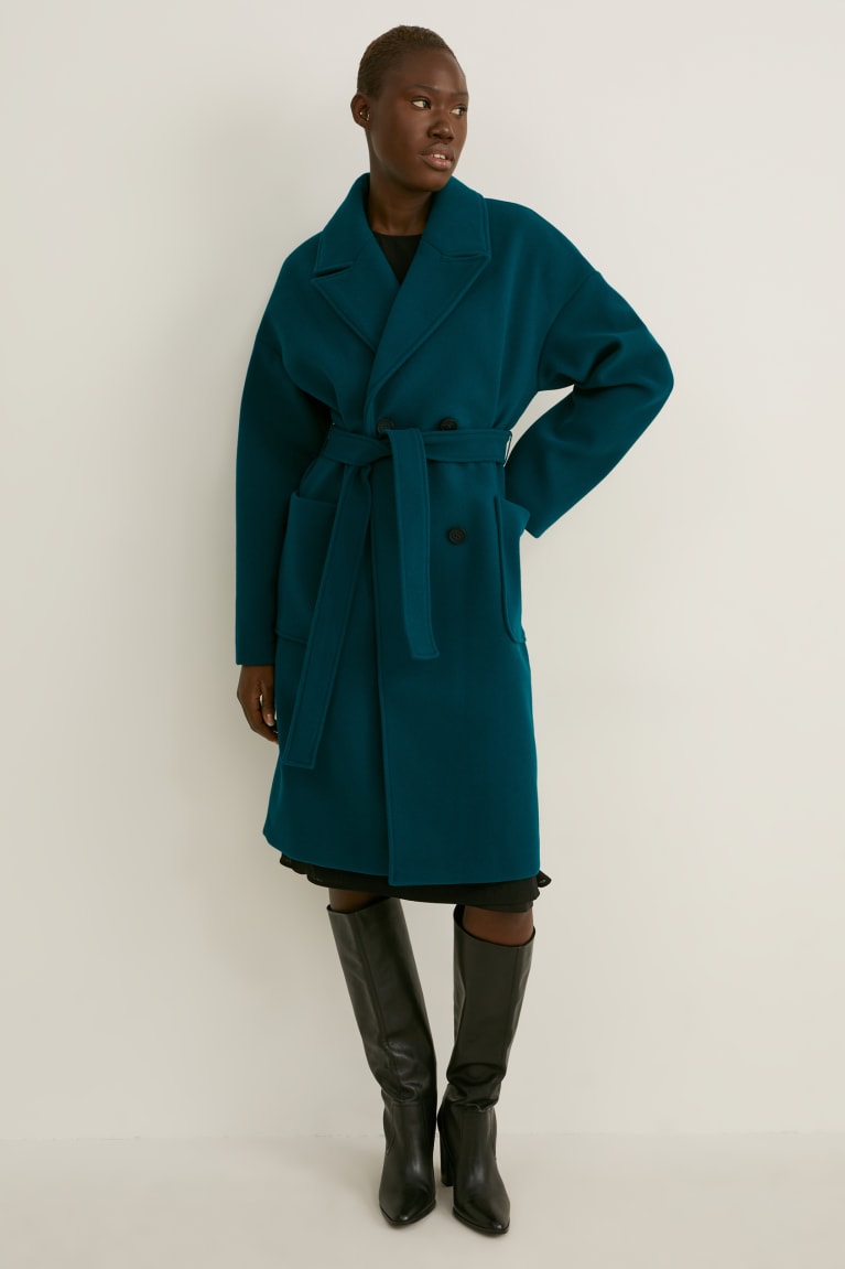 Abrigos C&A Coat Verde Oscuro | ERSBDJ-279