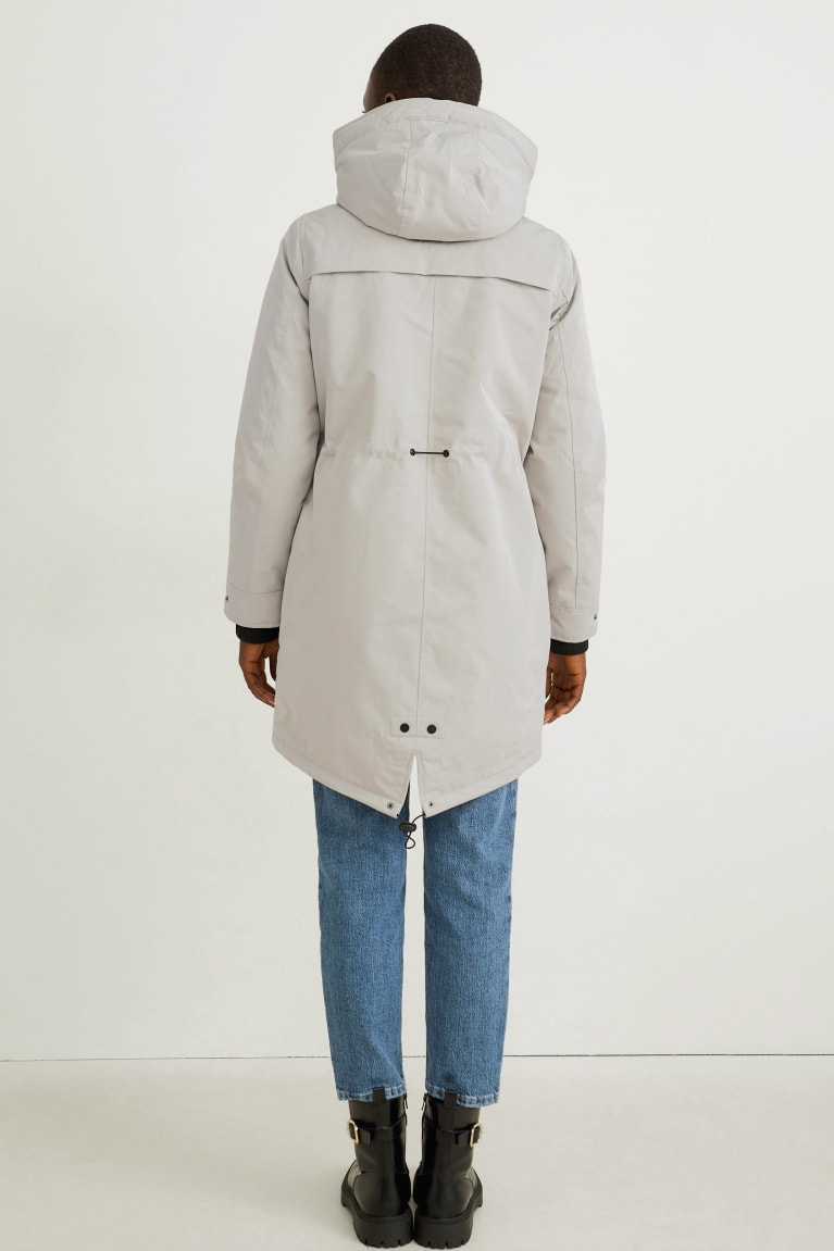 Abrigos C&A Parka With Hood Creme | CVWULN-503